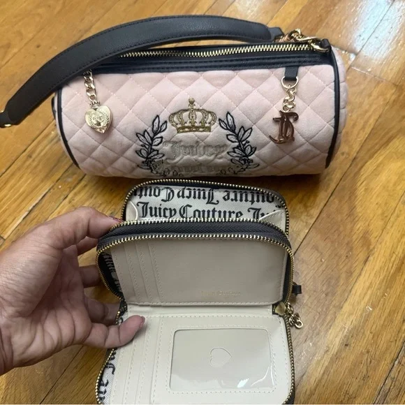 Juicy Couture Pink Barrel Purse And Wallet Handbag Shoulder Bag - Picture 3 of 4